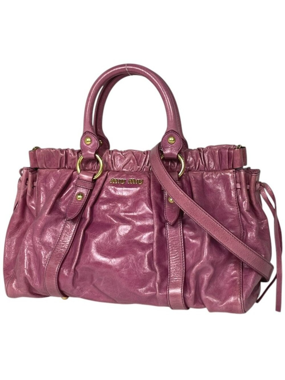 Miu Miu Handbag 2-Way Leather Pink